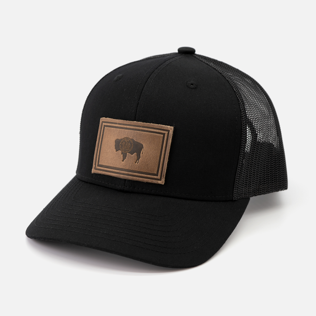 Wyoming Rep Your State Platinum Trucker Hat - Embroidered WY Bison Snapback For Men & Women - View #12