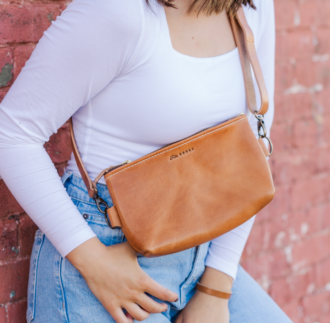 Leather on sale belt bag