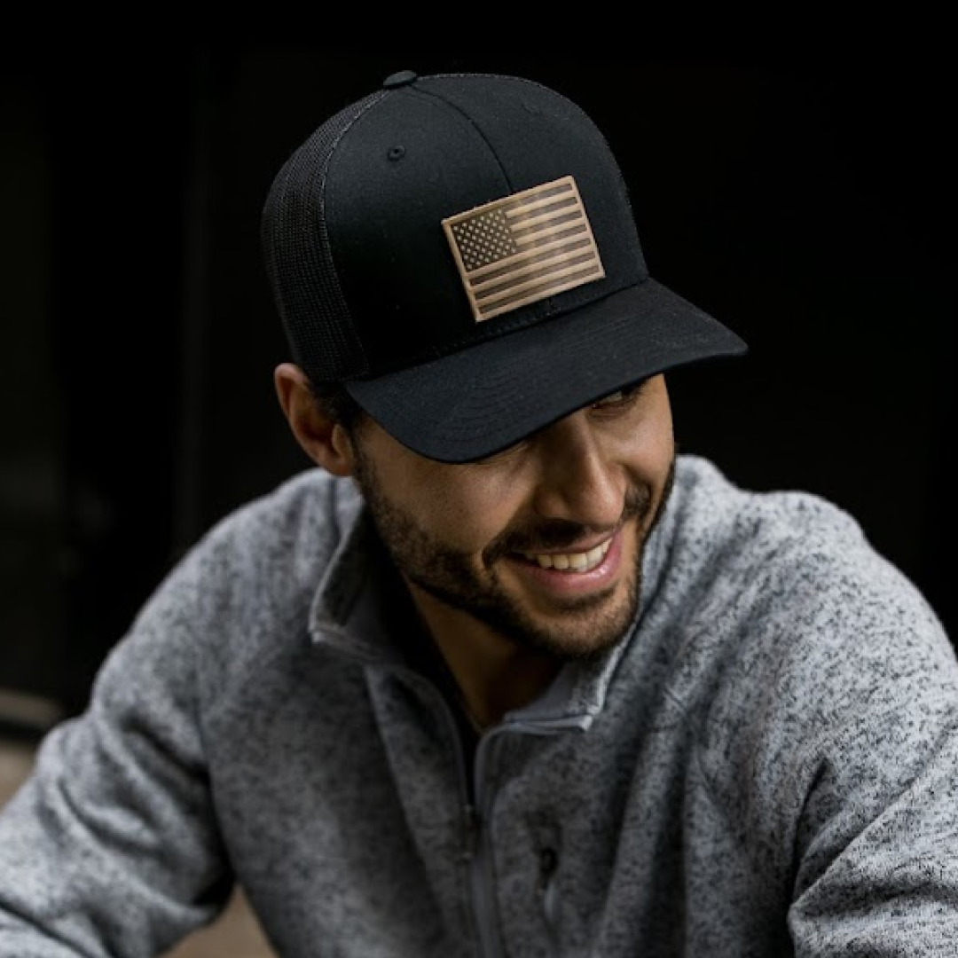 American flag fitted cap sales