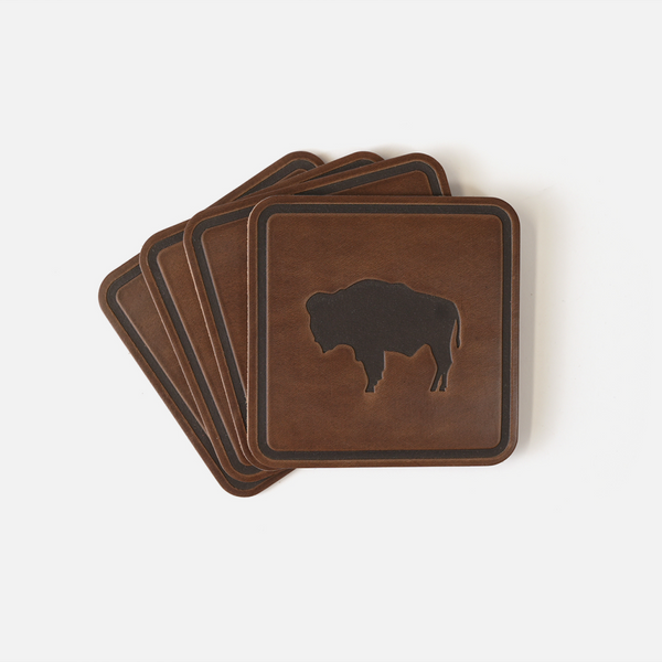 Buffalo Coasters – Range Leather Co