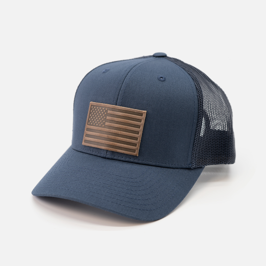 American Flag Fish Baseball Cap - Adjustable Cotton Fishing Hat With Leather Patch For Men & Women