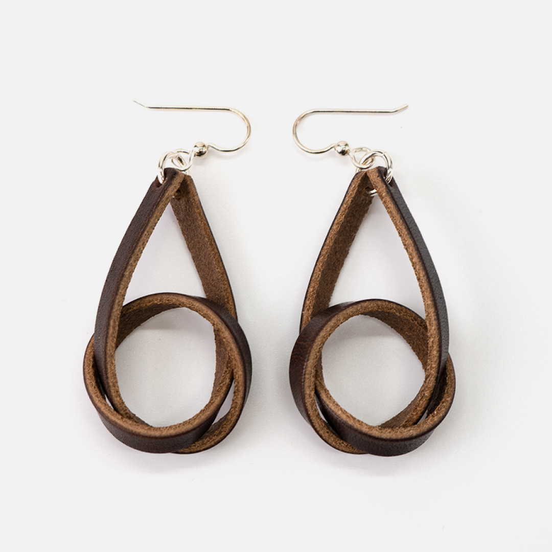 Leather knot deals earrings diy