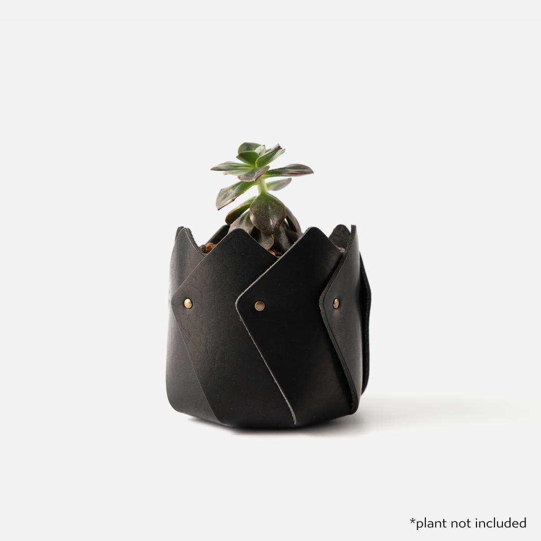 leather plant pot Morgan Planter