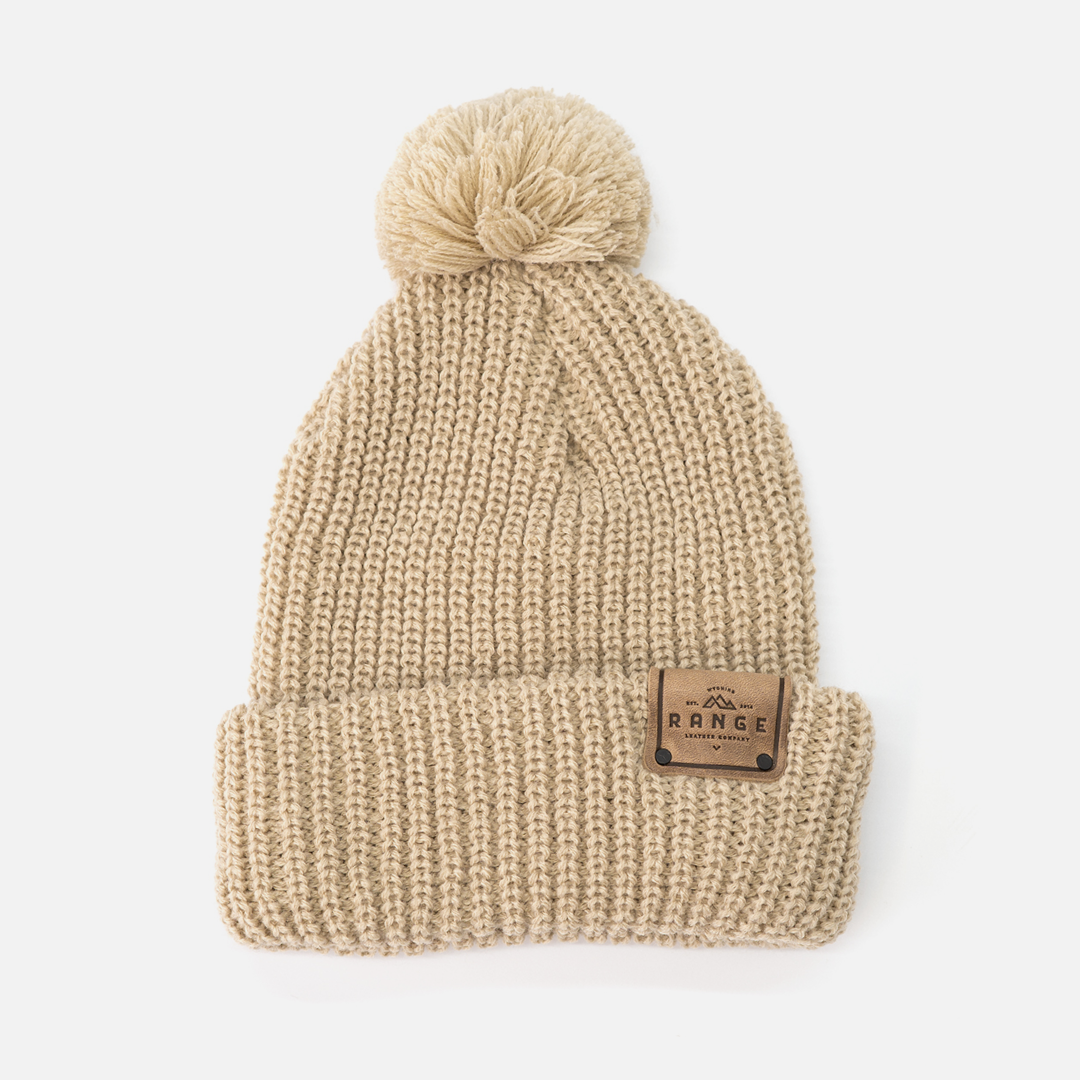 Range Leather Pom Beanie